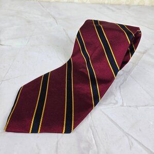 Brooks Brothers Makers 100% Silk Men's Tie Red Blue Gold Diagonal Stripes